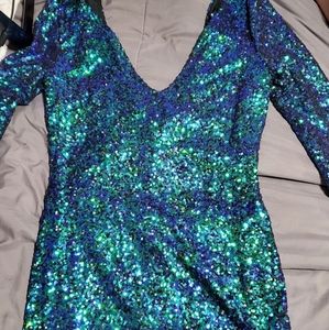Windsor blue&green Sequins Dress